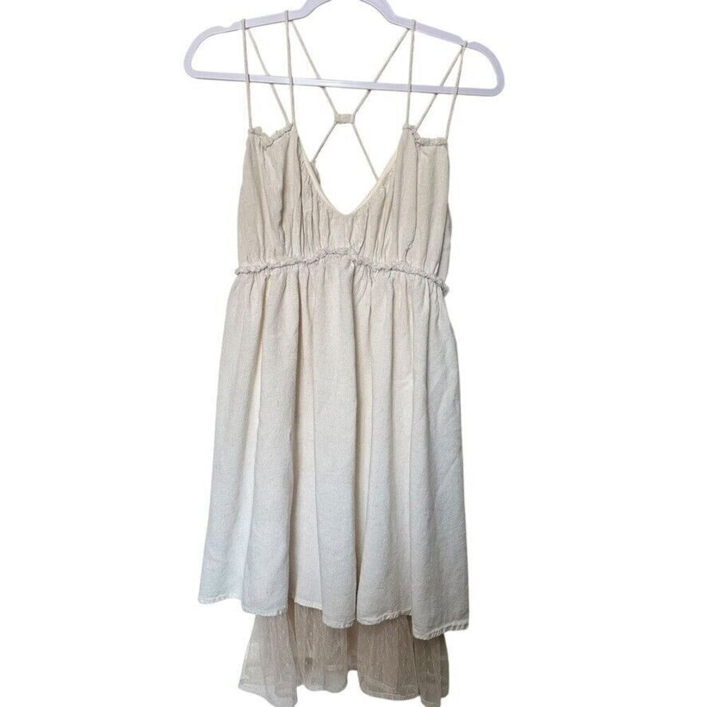 Paper Crane Devila Sleeveless Dress Women's M Ivory Lace Boho‎ Minimalist Fairy